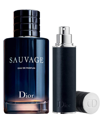 Christian Dior Sauvage For Men 2 Piece Set (3.4 Oz Eau De Parfum Spray / 0.34 Oz Eau De Parfum Spray /10 Ml Mini)