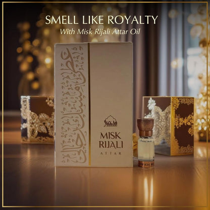 Dukhni Misk Rijali Attar | Soft Silky White Musk | Authentic Arabic Fragrance Oil | 100% Pure, Alcohol-Free, Halal | 1 bottle x 6ml