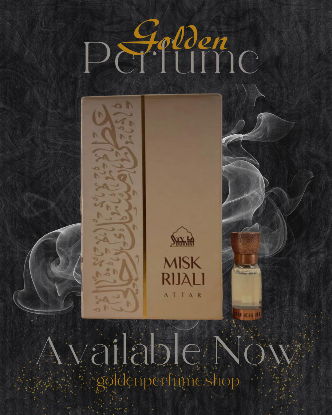 Dukhni Misk Rijali Attar | Soft Silky White Musk | Authentic Arabic Fragrance Oil | 100% Pure, Alcohol-Free, Halal | 1 bottle x 6ml